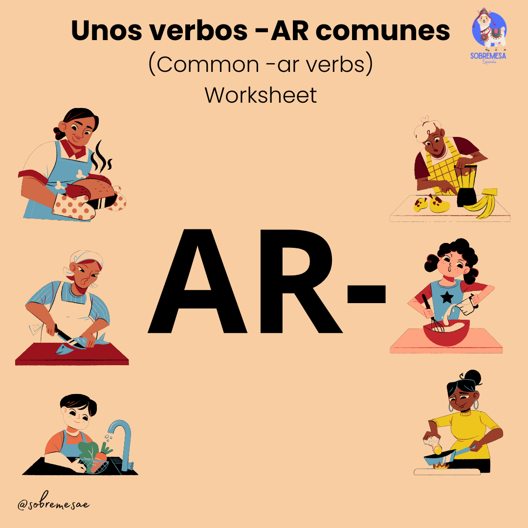 VERBOS  REGULARES QUE TERMINAN EN -AR (Worksheet)